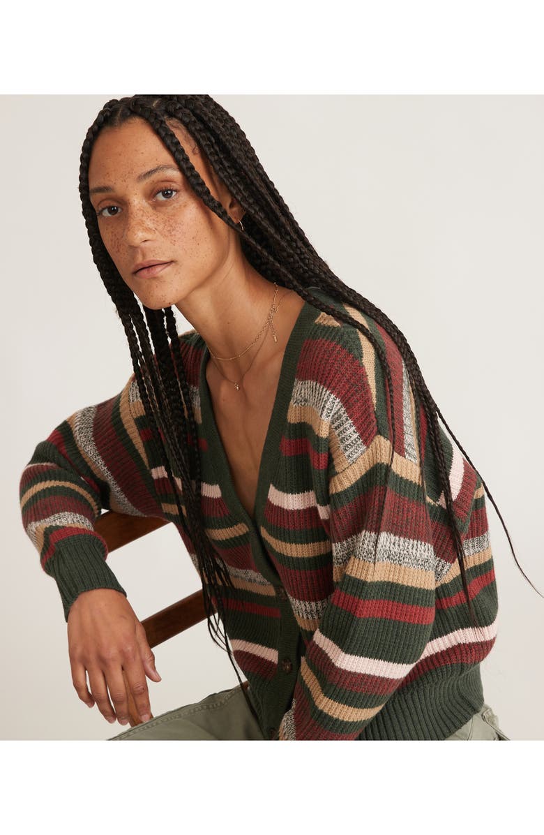 Marine Layer Robin Stripe Crop Cardigan, Alternate, color, Stripe
