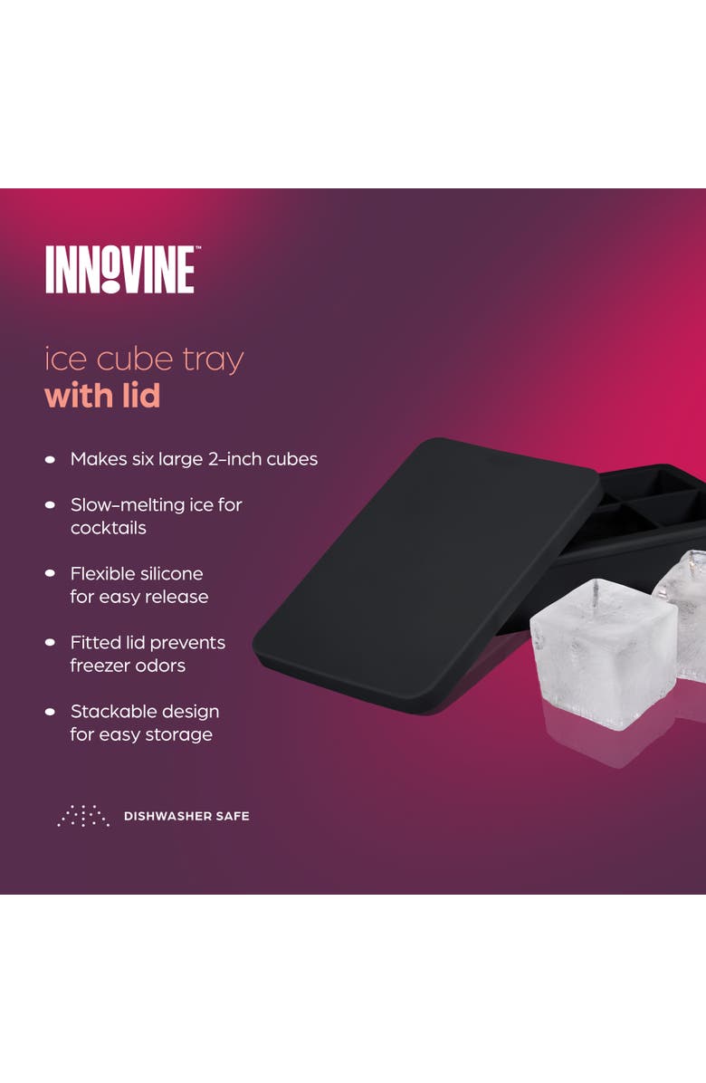 Innovine Ice Cube Tray with Lid, Alternate, color, Grey