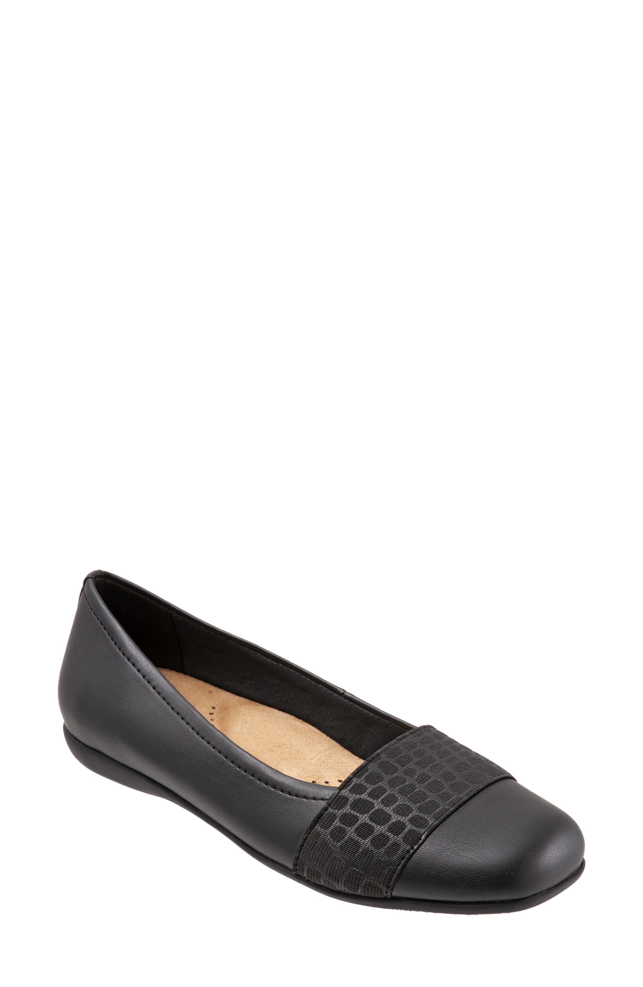 Trotters Samantha Flat, Main, color, Black Crocodile Leather