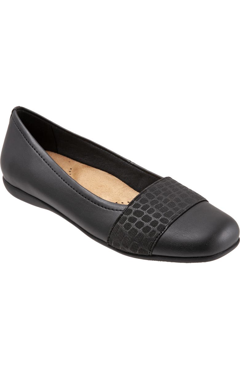 Trotters Samantha Flat, Main, color, Black Crocodile Leather