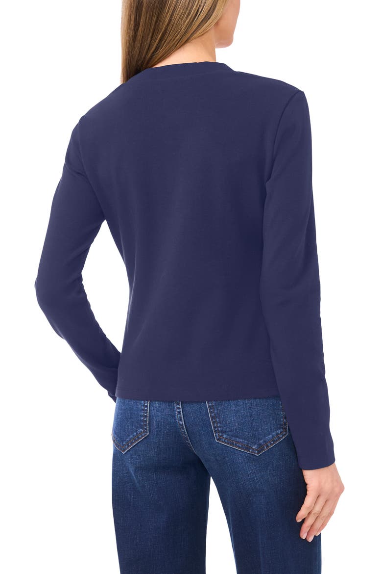 Flower Button Knit Cardigan, Alternate, color, CLASSIC NAVY