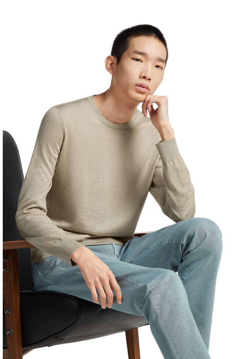 Casheta Cashmere & Silk Sweater, Alternate, color, BEIGE