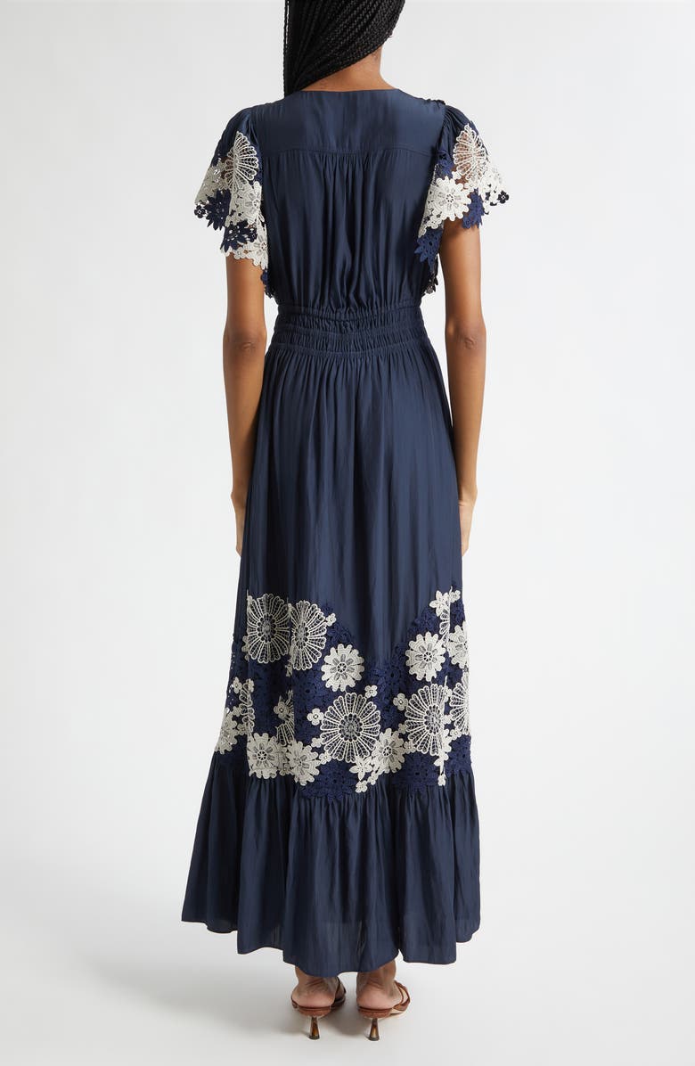 Ramy Brook Georgie Lace Detail Maxi Dress, Alternate, color, Navy