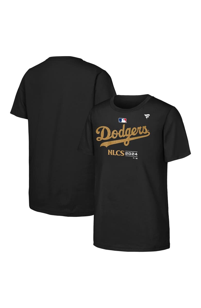 FANATICS Youth Fanatics Black Los Angeles Dodgers 2024 National League Division Series Champions Locker Room T-Shirt, Alternate, color,