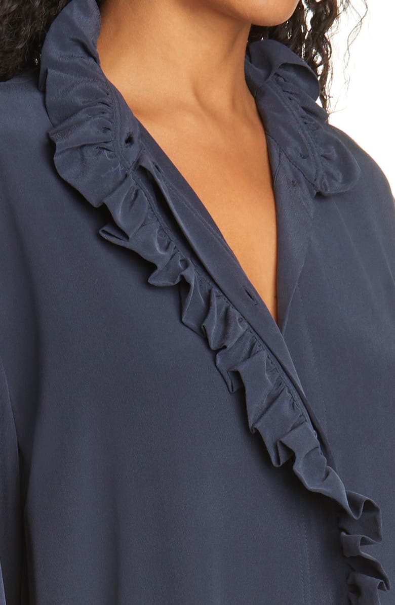 Samsøe Samsøe Jade Long Sleeve Silk Shirtdress, Alternate, color,