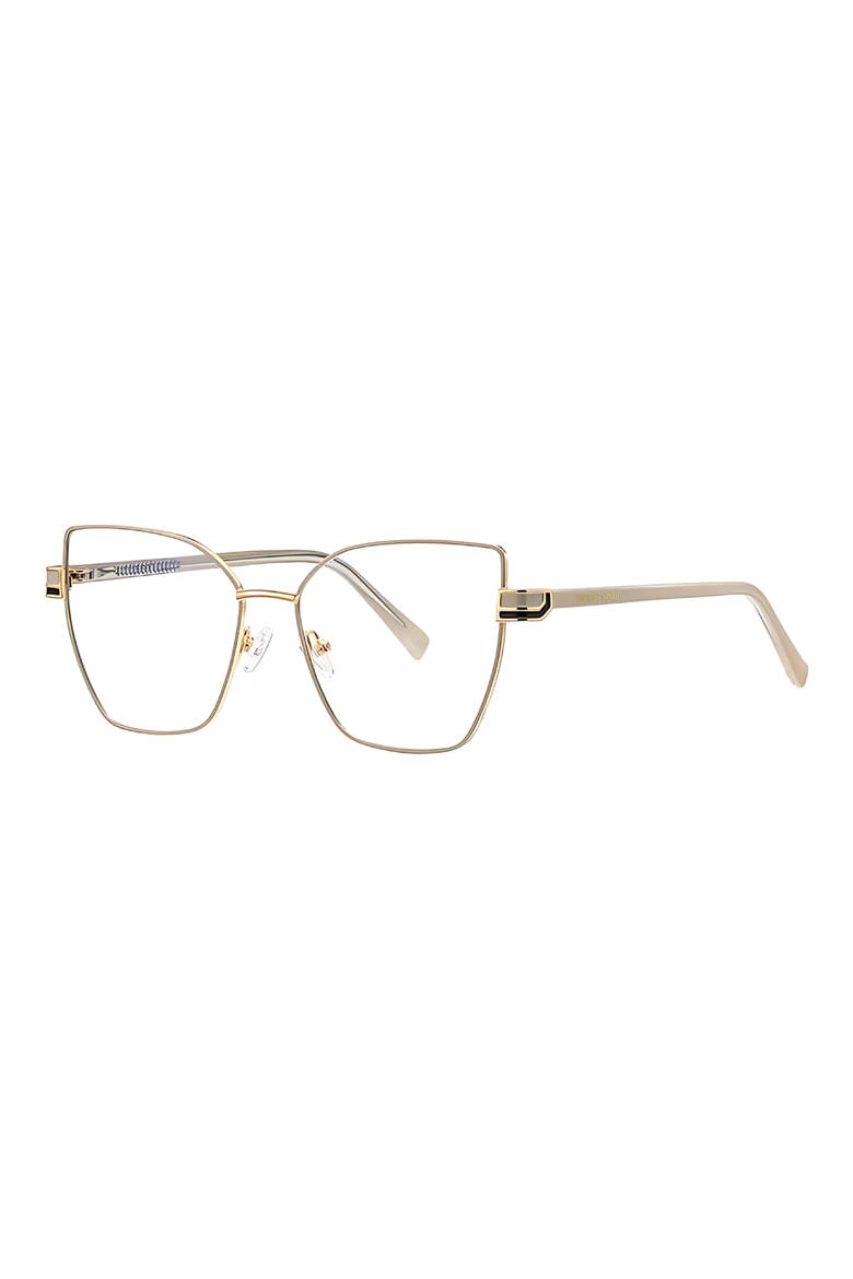 Chai 56mm Cat Eye Blue Light Blocking Glasses, Alternate, color, BEIGE / CLEAR
