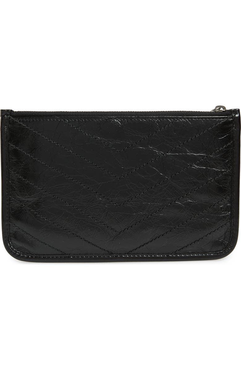Saint Laurent Niki Quilted Leather Zip Pouch, Alternate, color,