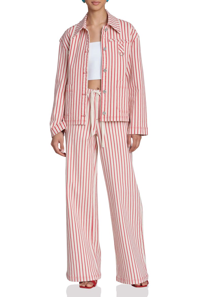 Stripe Tie Waist Pants, Alternate, color, CREAM-RED STRIPE