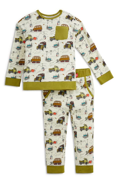Kids' Trucks Waffle Knit 2-Piece Top & Pants Set
