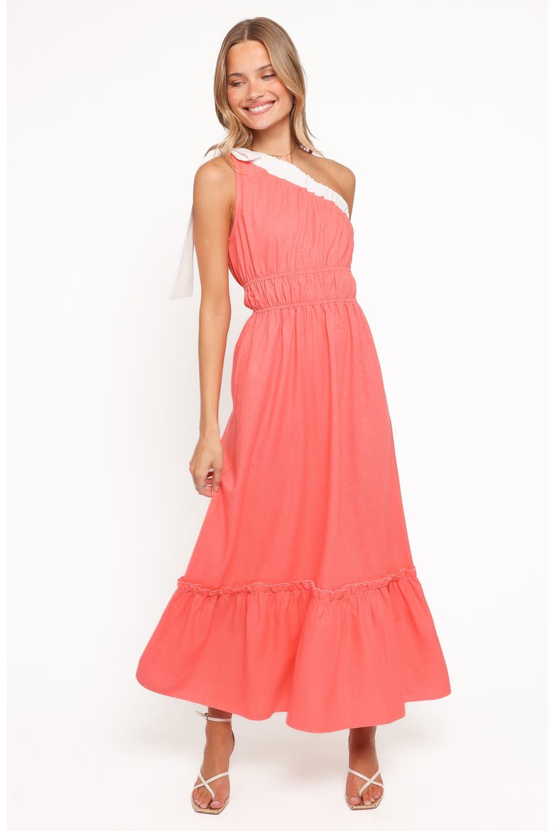 Gilda One-Shoulder Maxi Dress, Alternate, color, CORAL