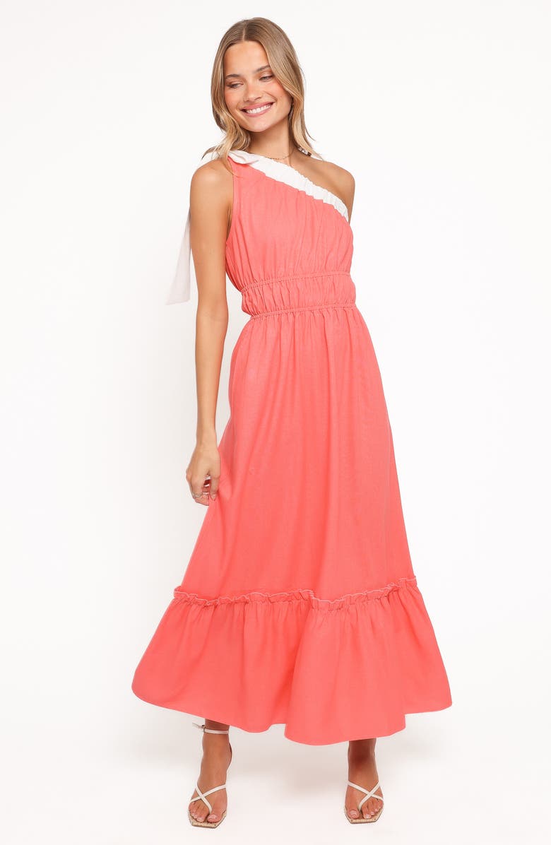 Petal & Pup Gilda One-Shoulder Maxi Dress, Alternate, color, Coral