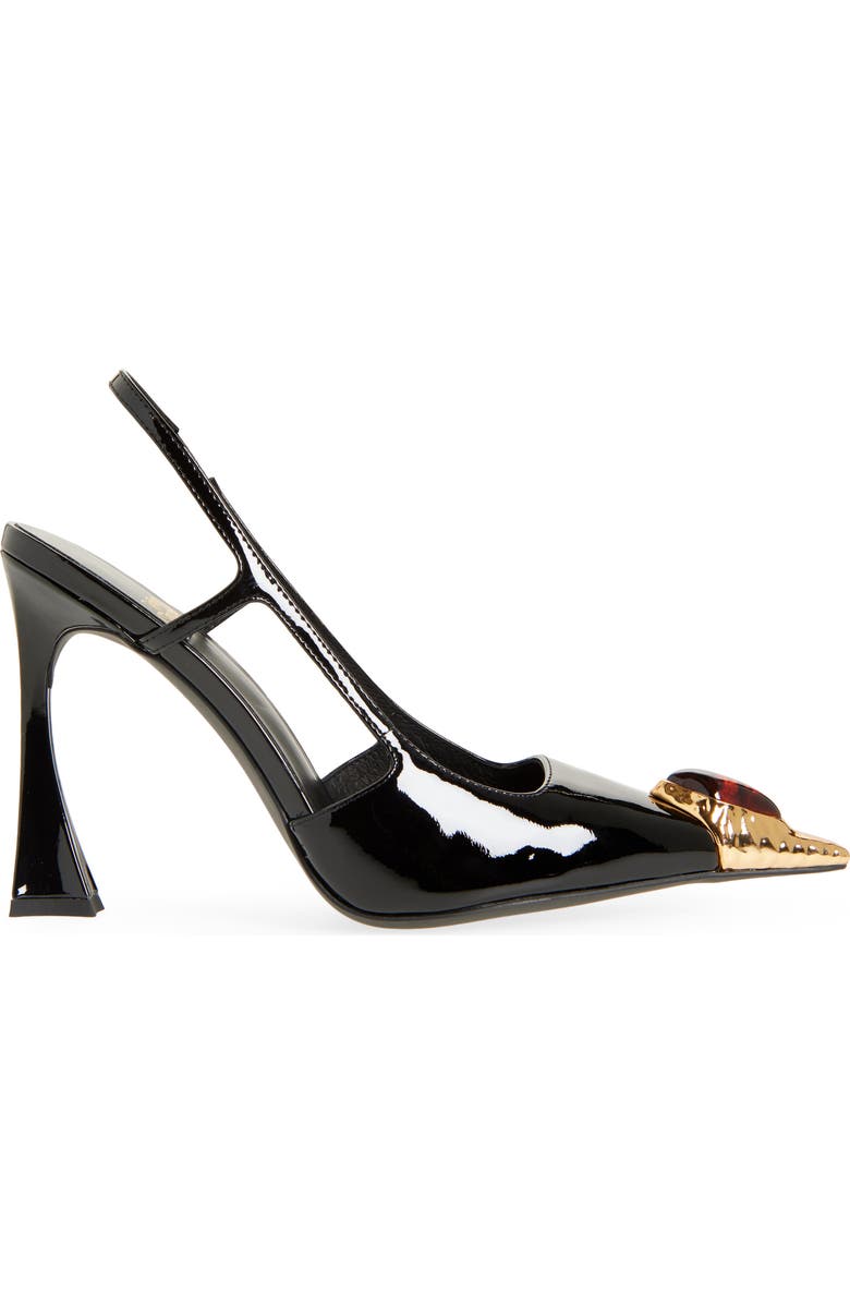 Jeffrey Campbell Sorcerer Pointed Toe Slingback Pump, Alternate, color, Black Patent Gold Brown