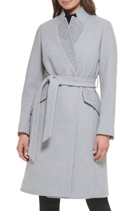 Inverted Collar Belted Coat