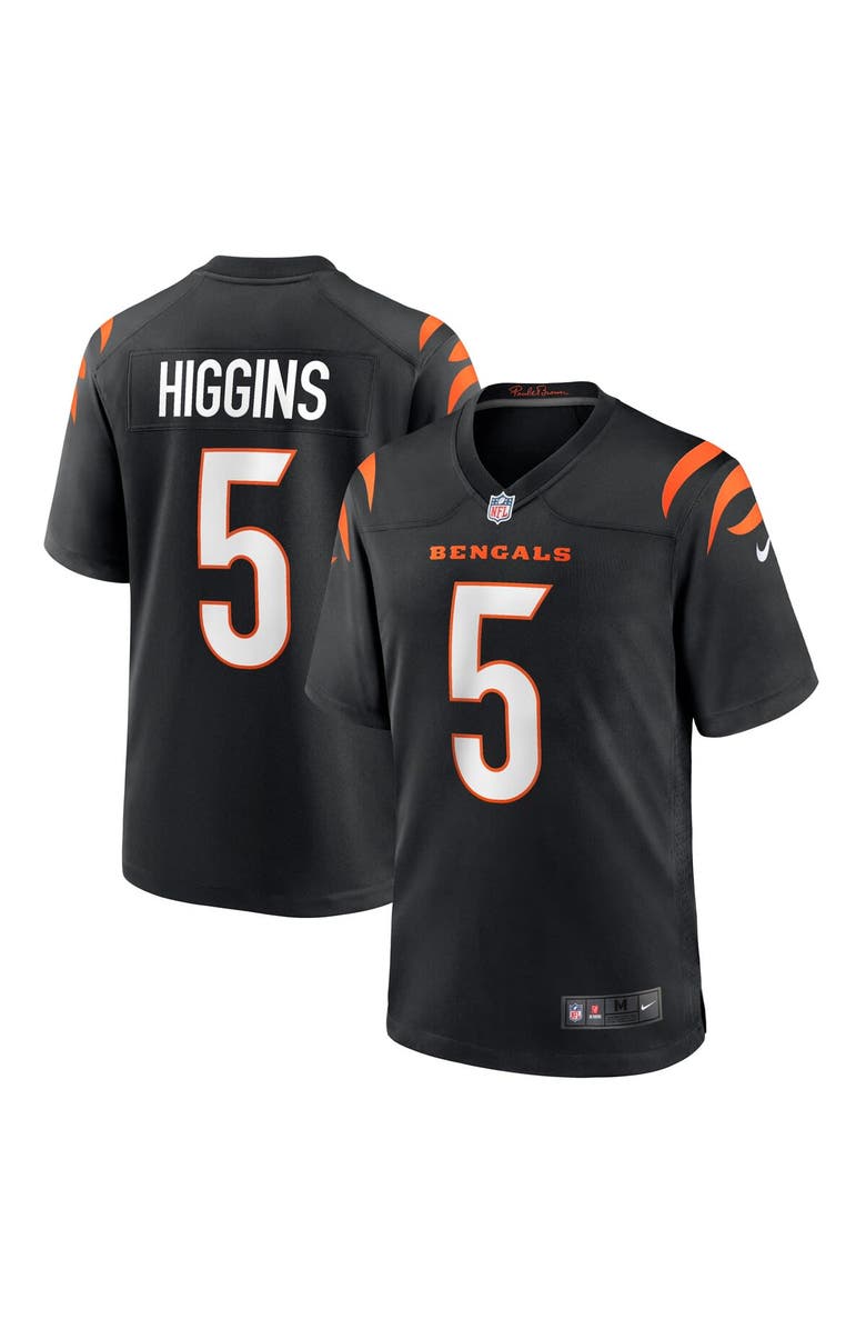 Nike Men's Nike Tee Higgins Black Cincinnati Bengals Game Player Jersey, Main, color, Black