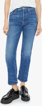 MOTHER The Tomcat High Waist Straight Leg Ankle Jeans