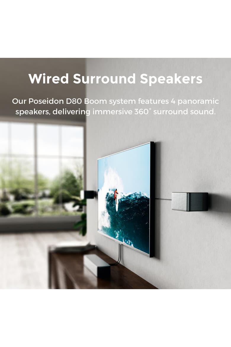 Poseidon D80 Boom 7.1 Channel Sound bar with Dolby Atmos, Alternate, color, Black