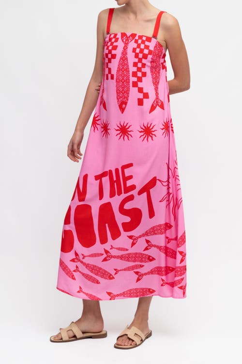 Paper Heart On The Coast Maxi Dress In Pink