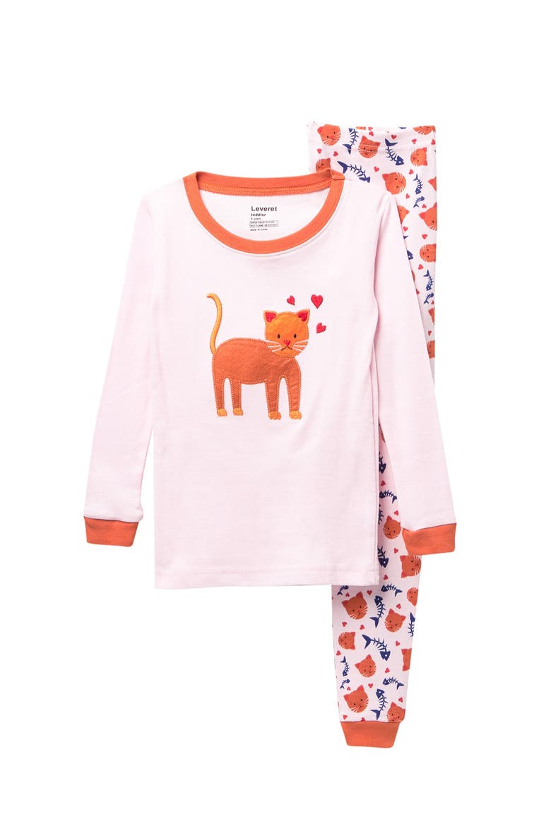 2-pc. Cotton Short Sleeve Shirt & Shorts Animal Print Pajama Set with Matching Doll Accessory, Alternate, color, MULTI