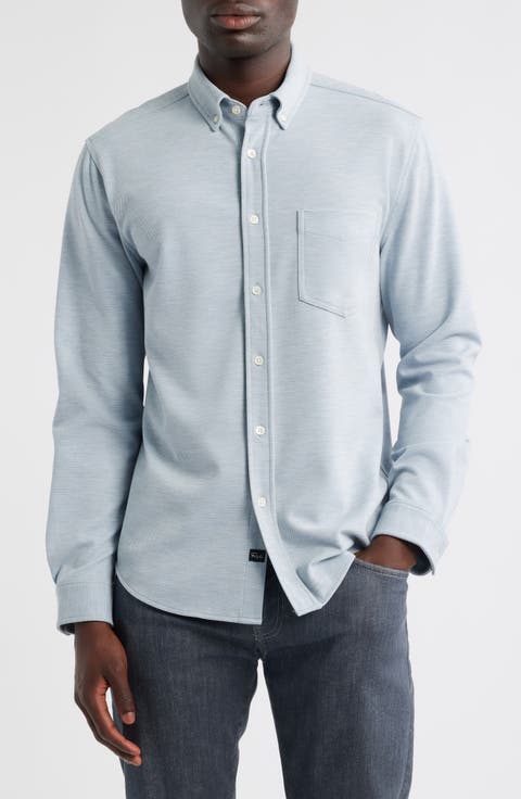 Vincent Bird's Eye Knit Button-Down Shirt