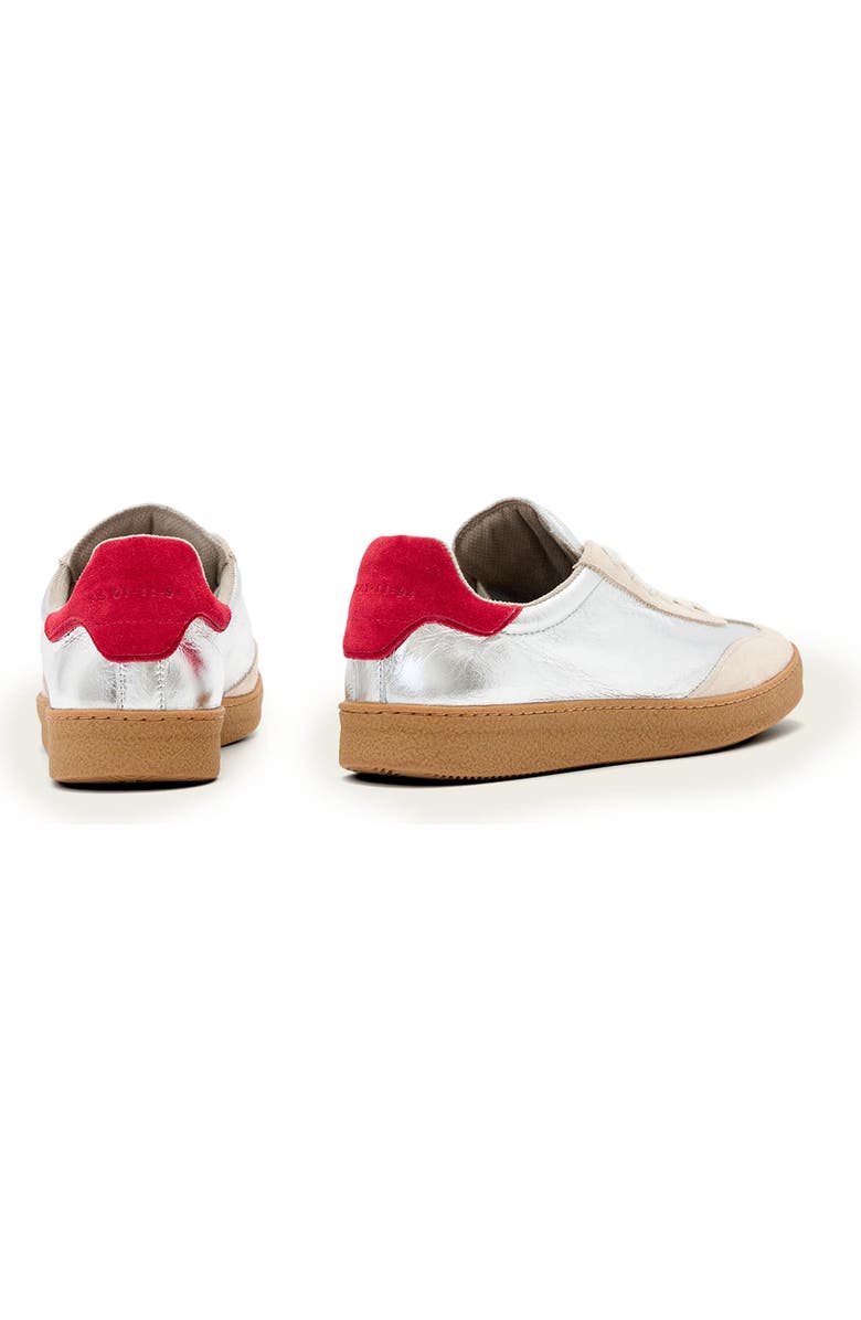 AllSaints Thelma Metallic Sneaker, Alternate, color, Silver/Red