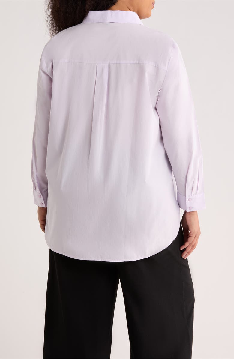 Eileen Fisher Classic Collared Organic Cotton Shirt, Alternate, color, Lilac Frost