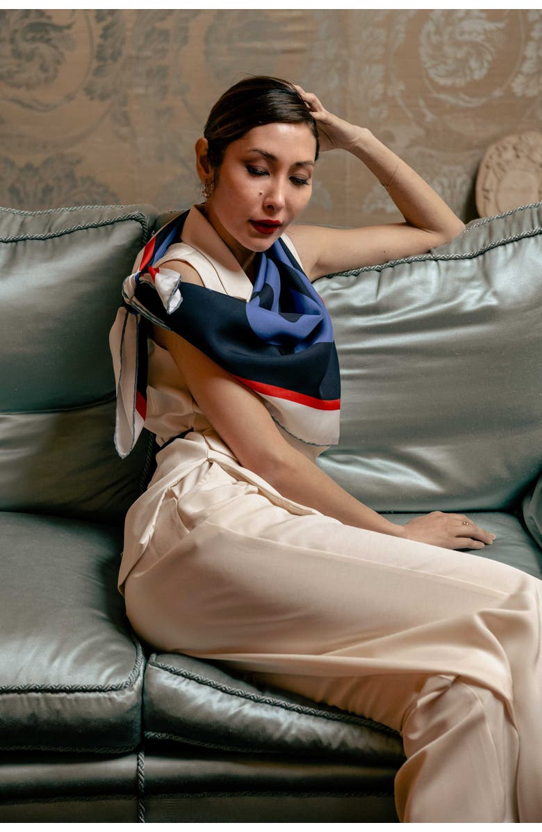 Elizabetta Paula - Hand Rolled Large Silk Foulard for Women, Main, color, 