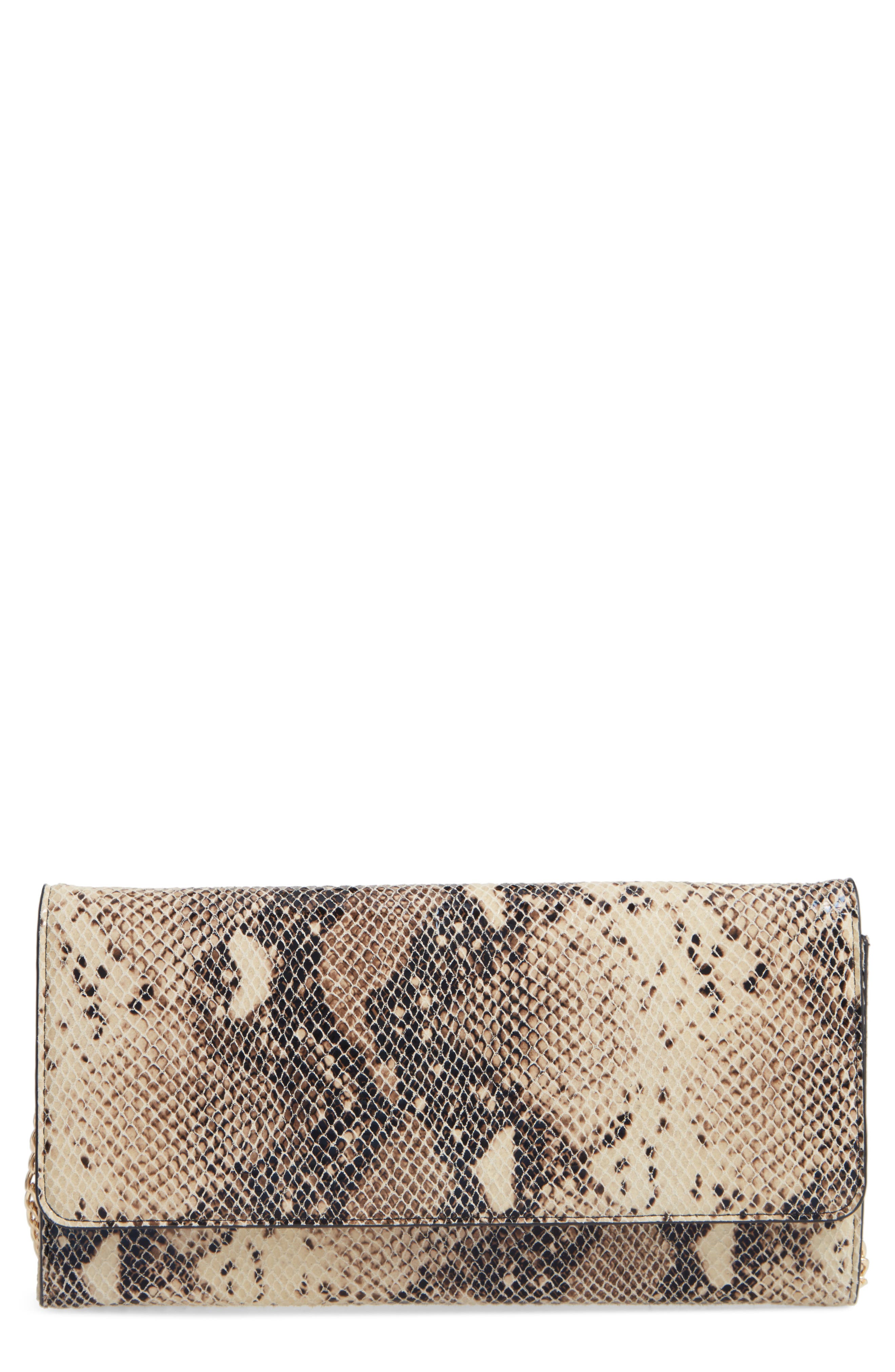 Nordstrom Selena Leather Clutch, Main, color, 
