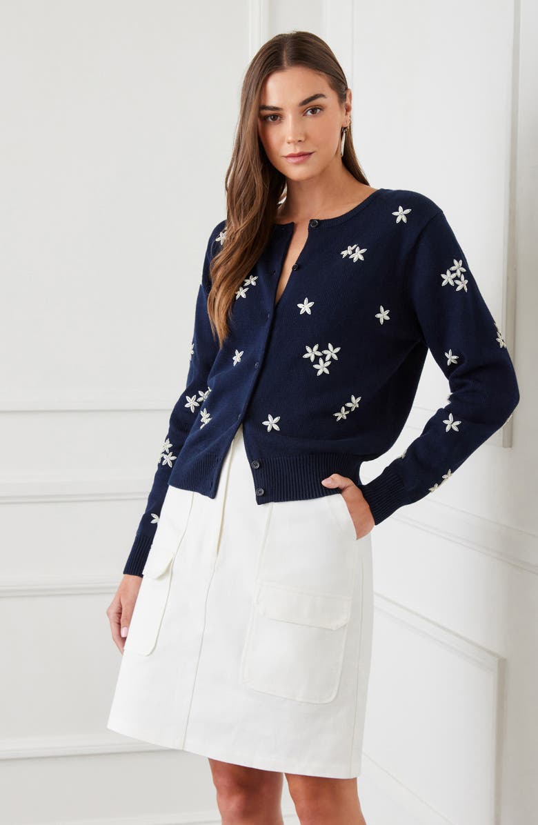 Karen Kane Twill Cargo Skirt, Alternate, color, Ivory