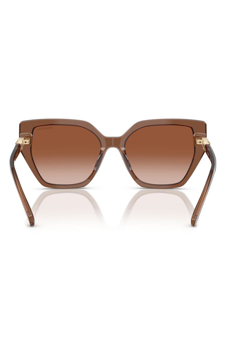 Swarovski Constella 56mm Polarized Irregular Sunglasses, Alternate, color, Brown Gradient