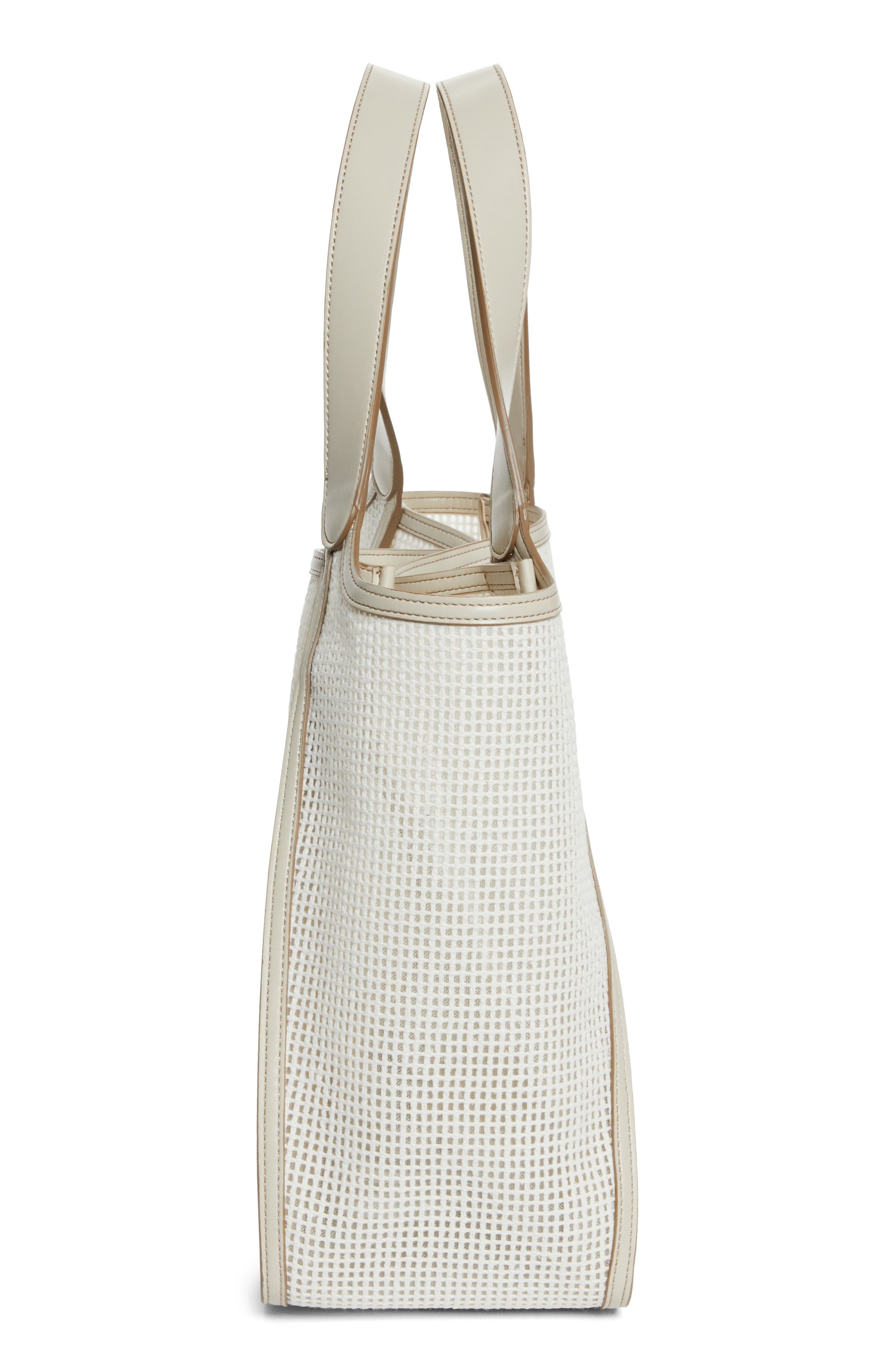 Stella McCartney Logo Embroidered Mesh Tote, Alternate, color, 