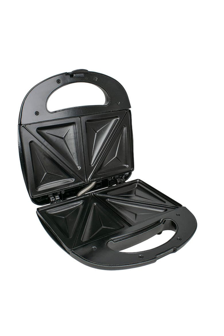 Non Stick Dual Sandwich Maker in Black and Silver, Alternate, color, Black