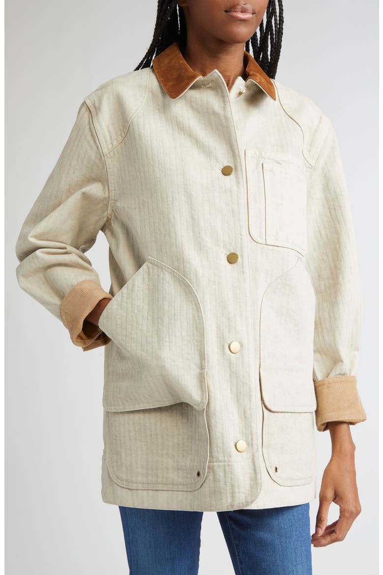 Abbas Cotton Barn Jacket, Alternate, color, LIGHT OATMEAL