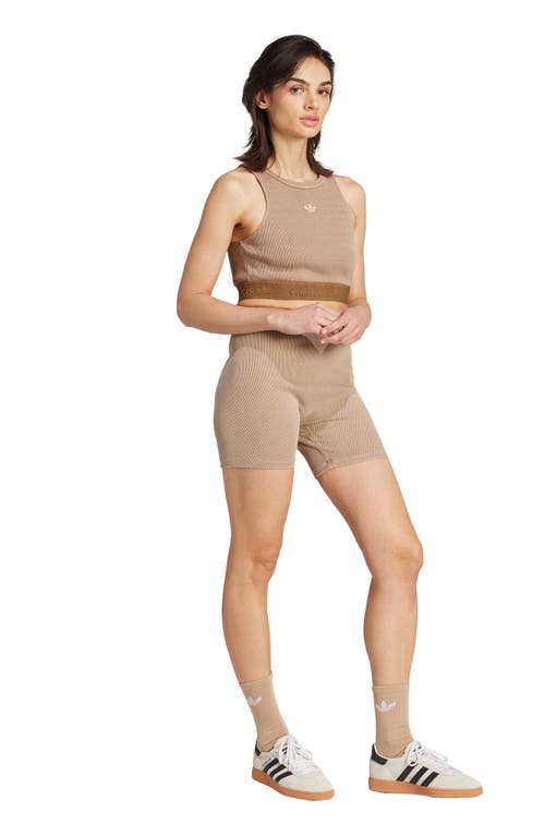 Adidas Originals Adidas Rib Bra Crop Tank In Brown