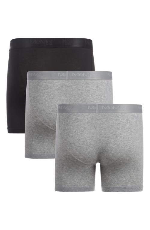 Memoi Assorted 3-pack Cool Stretch Cotton Boxer Briefs In Multi