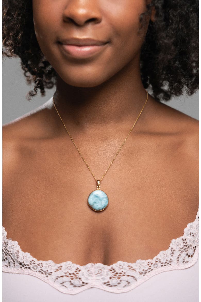 Larimar Pendant Necklace, Alternate, color, GOLD/ LARIMAR