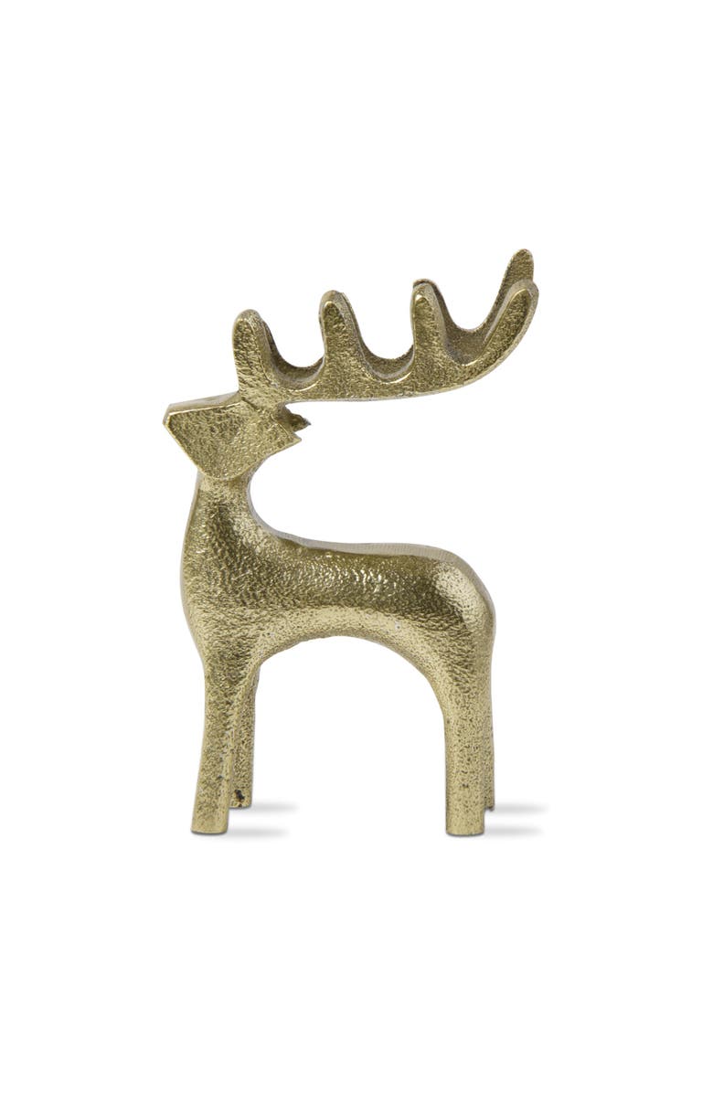 tag Gold Reindeer Silhouette Holiday Decor Christmas Figurine, Main, color, Gold