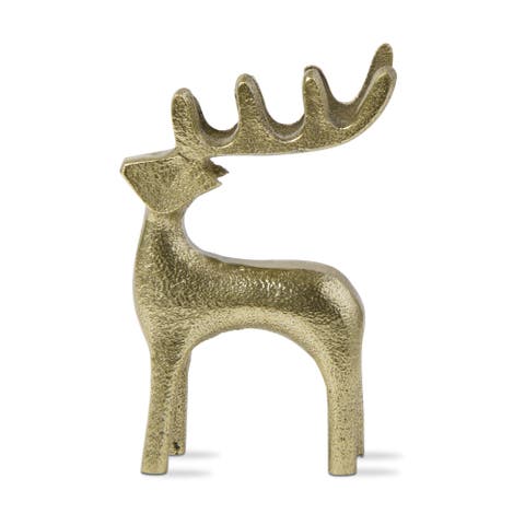 Gold Reindeer Silhouette Holiday Decor Christmas Figurine