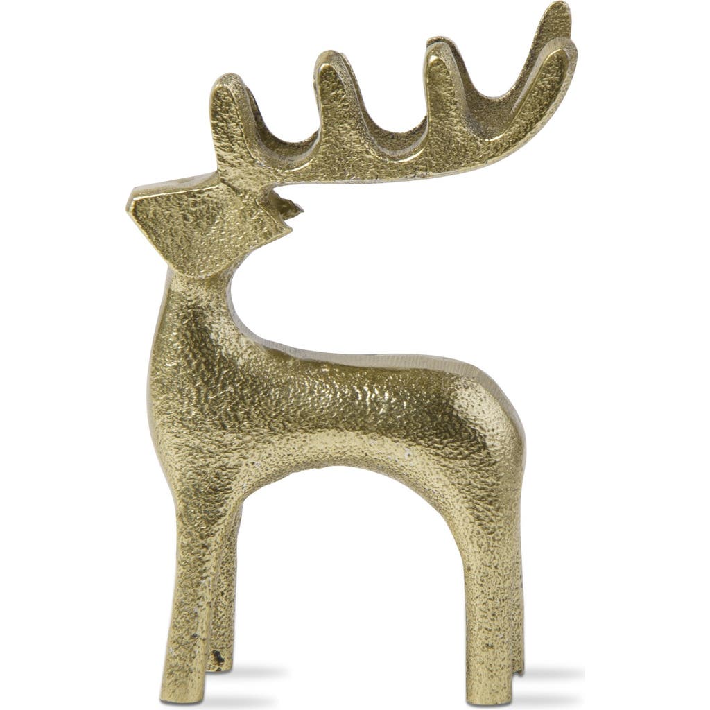 Tag Gold Reindeer Silhouette Holiday Decor Christmas Figurine In Gold