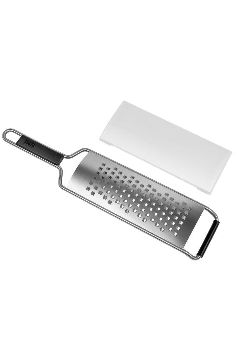 Kuhn Rikon Essential Medium Grater with Ultra-Sharp Stainless Steel Blade for Cheese, Vegetables & Fruit, Main, color, Silver