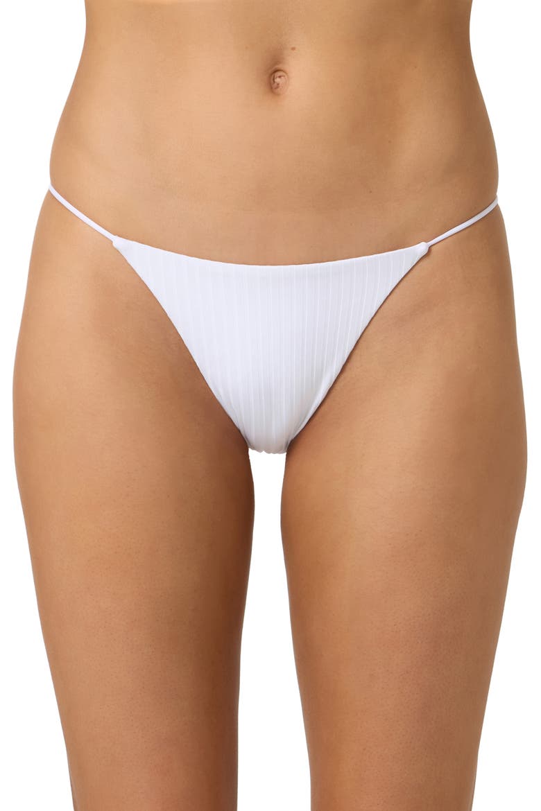 Shorebreak Ribbed Redondo Bikini Bottoms, Main, color, WHITE