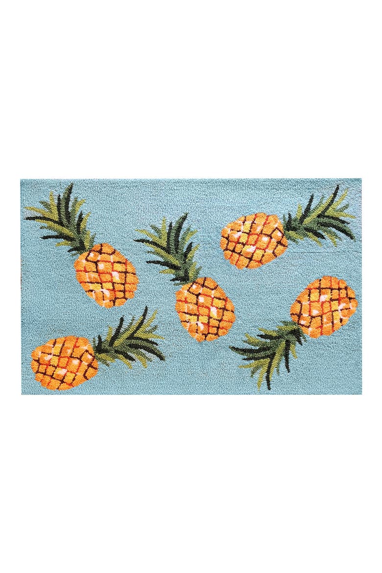 Pineapple Toss Door Mat , Main, color, SKY MULTI