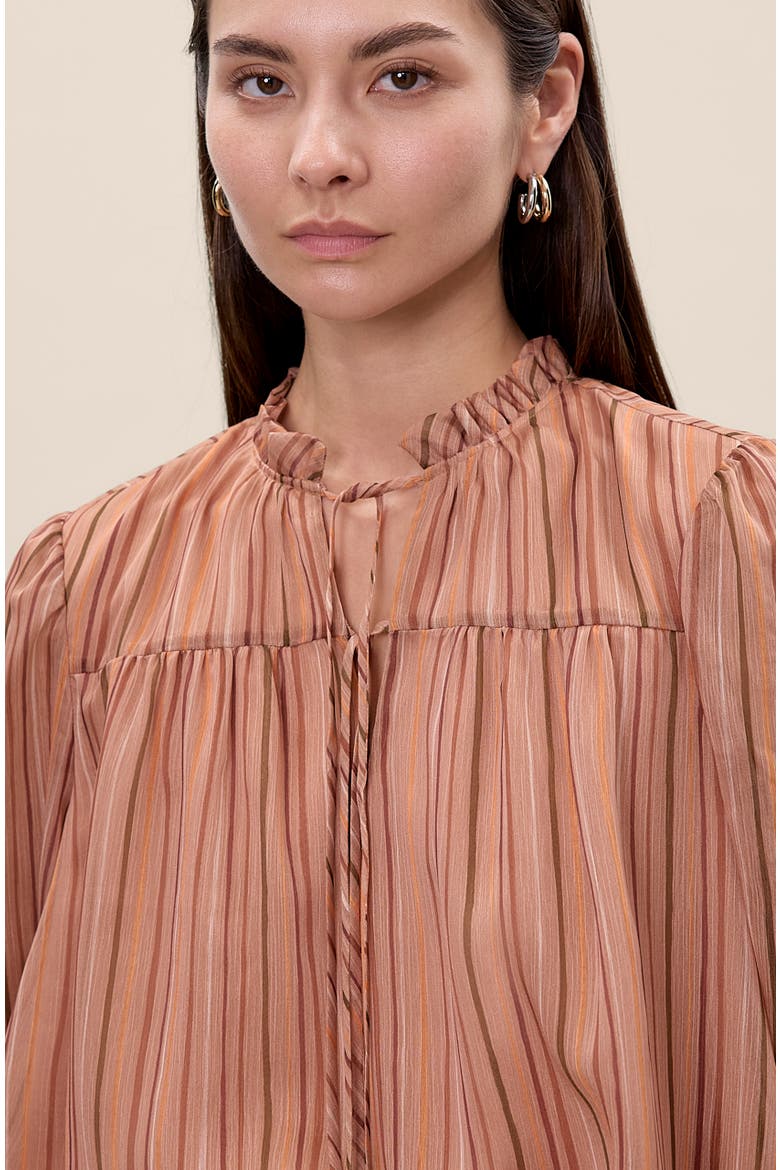 Celeste Stripe Blouse, Alternate, color, Persimmon Stripe Multi