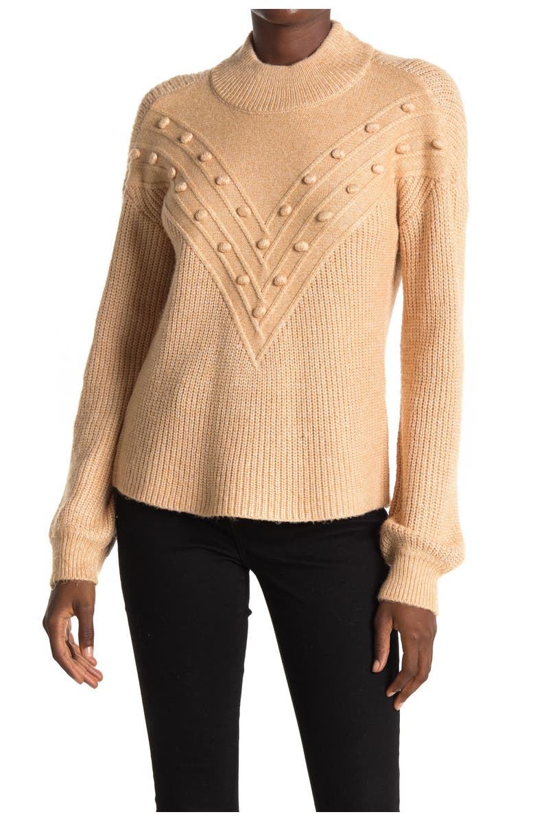 Design History Mock Neck Bobble Stitch Sweater, Main, color,