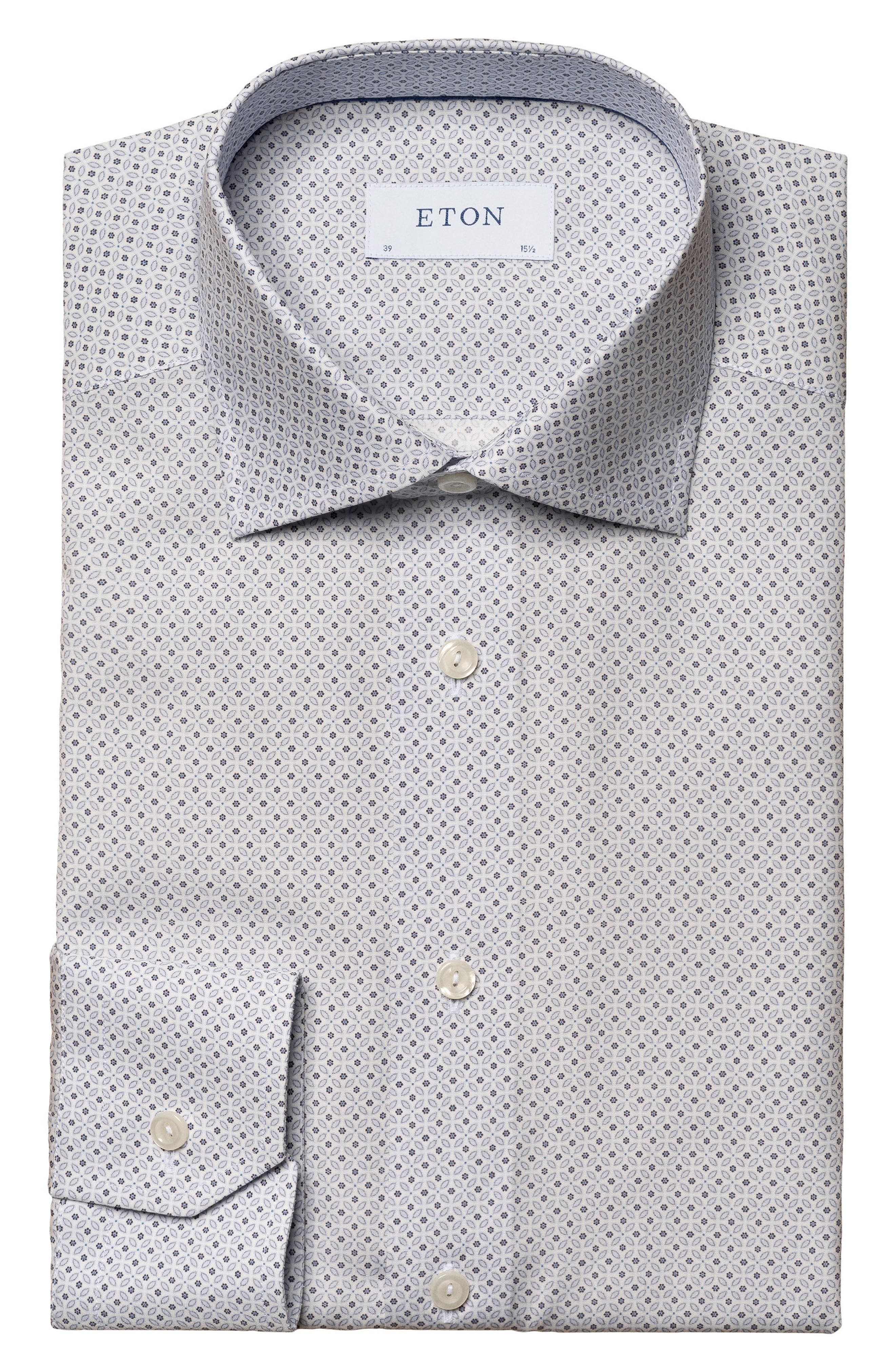 Eton Contemporary Fit Twill Dress Shirt