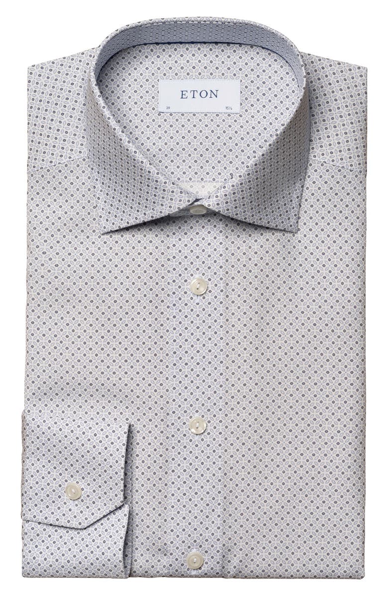 Eton Contemporary Fit Twill Dress Shirt, Main, color, Pastel Blue
