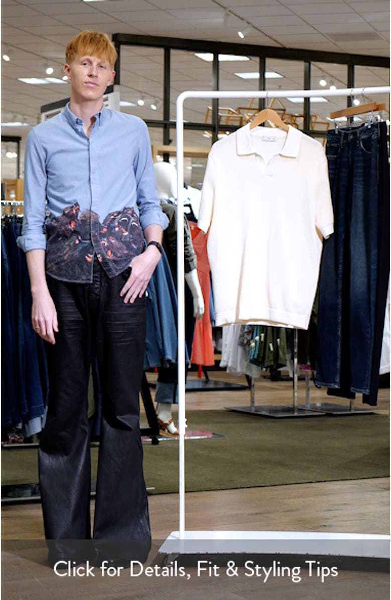 Textured Knit Johnny Collar Polo Shirt, sales video thumbnail