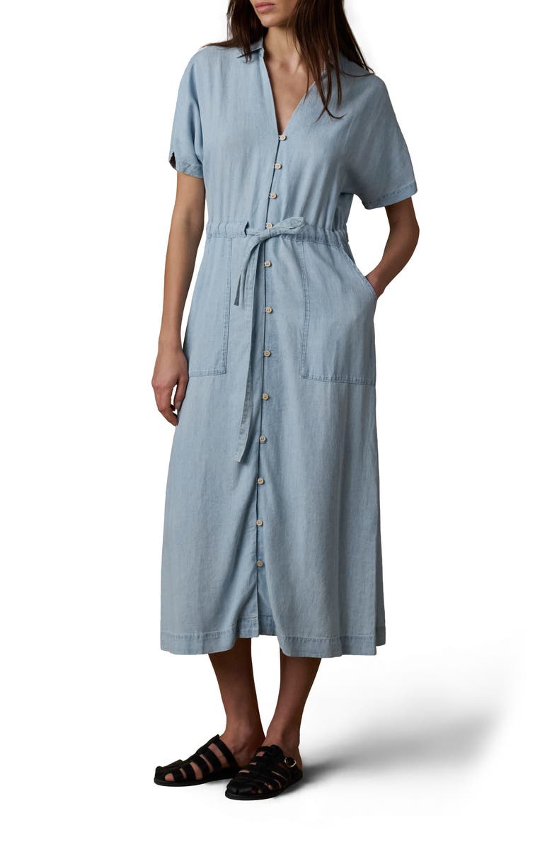 Faherty Oakley Tried & True Maxi Dress, Main, color, Arctic Sea Wash