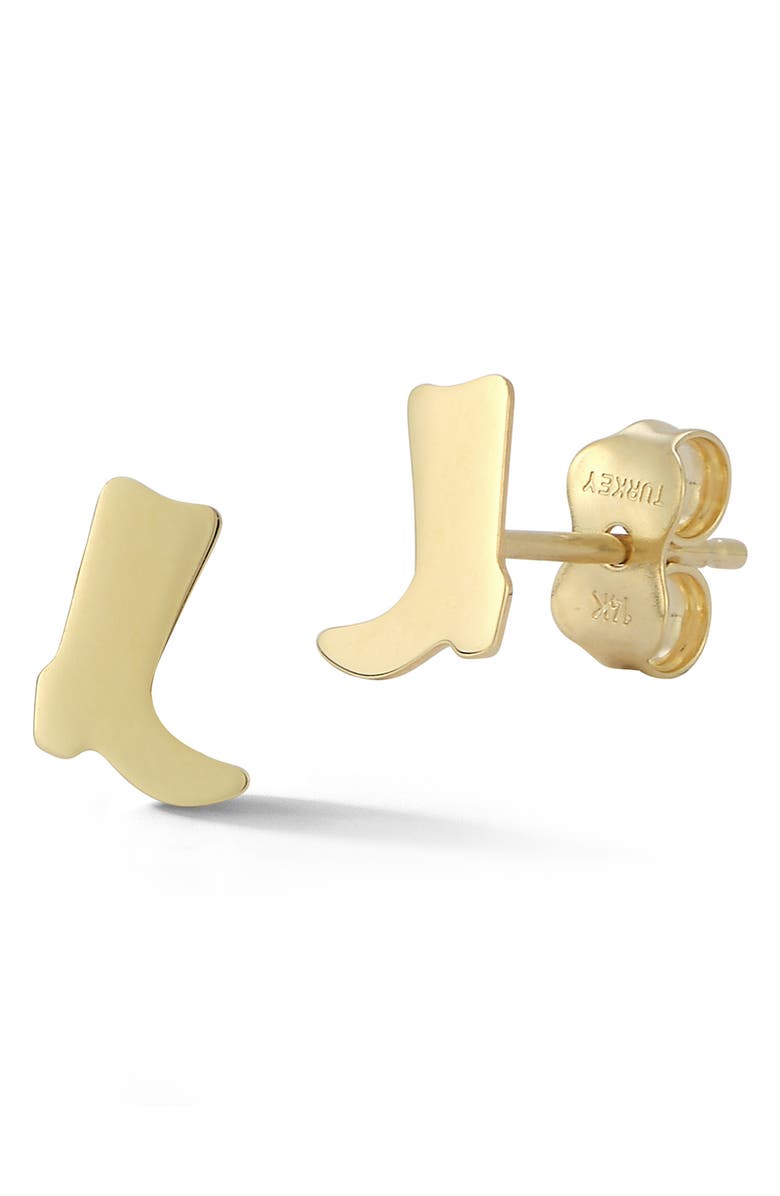 Ember Fine Jewelry 14K Yellow Gold Boot Stud Earrings, Main, color, Gold
