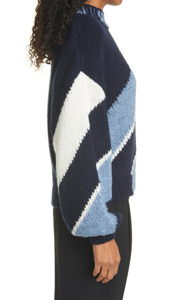 Stine Goya Adonis Balloon Sleeve Diagonal Stripe Sweater, Alternate, color,