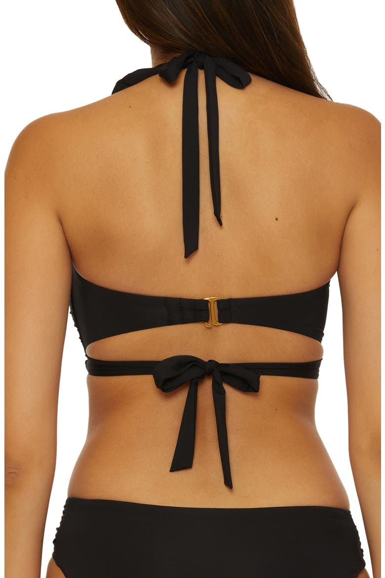 Buckle Up Bandeau Bikini Top, Alternate, color, BLACK